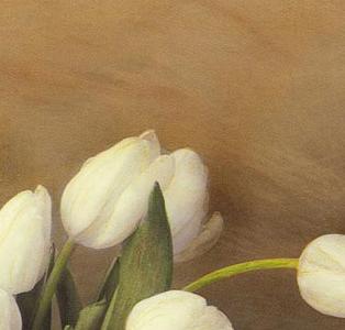 Фрагмент Серебрянные баночки с тюльпанами