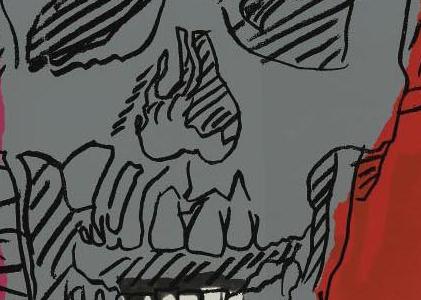 Фрагмент SKULLS два вида штрихами