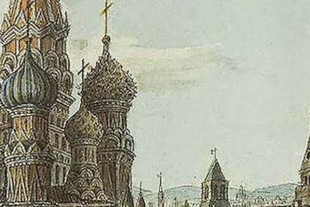 Фрагмент Собор Василия Блаженного и Спасские ворота