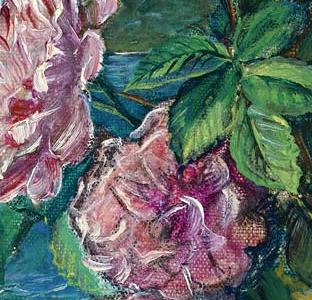 Фрагмент Средиземноморский натюрморт с цветами 2