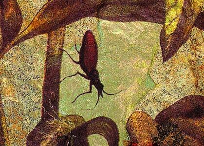 Фрагмент Старинный цветок от Памелы с букашкой