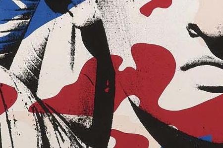 Фрагмент STATUE OF LIBERTY красно синего тона