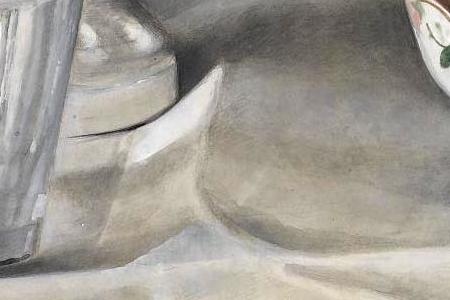 Фрагмент STILL LIFE DISHES AND BOTTLES