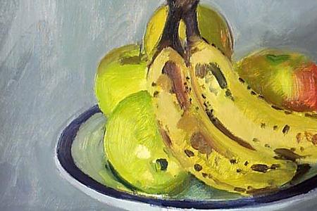 Фрагмент Still life of azaleas and fruit