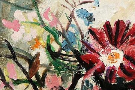 Фрагмент Still life of flowers on a table top