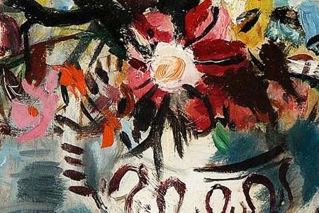 Фрагмент Still life of flowers on a table top