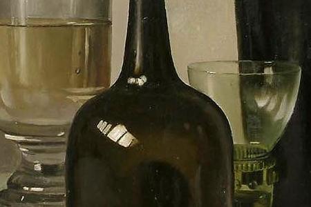 Фрагмент Still life of glass bottles