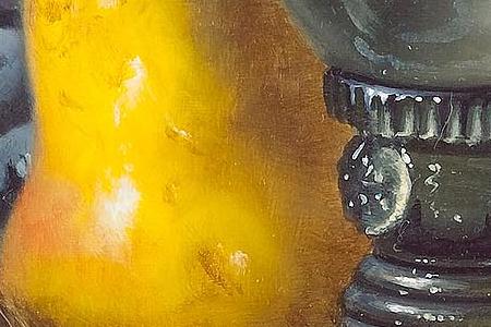 Фрагмент Still life of grapes pear almonds and rhoemera