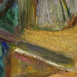 Фрагмент Still life with apple and flowers