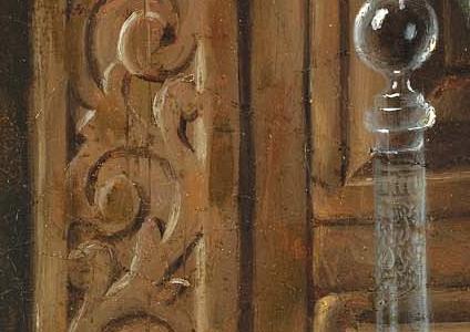 Фрагмент STILL LIFE WITH MUNICH NEWSPAPER FRUIT AND DECANT