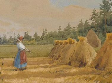 Фрагмент Стога сена в поле