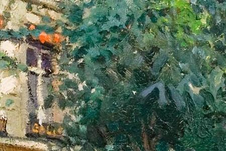 Фрагмент Strolling Along a Tree Lined Promenade