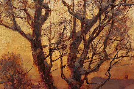 Фрагмент Sunset over a Ukrainian Hamlet