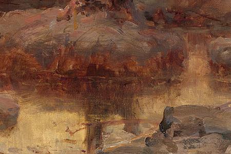 Фрагмент Sunset over a Ukrainian Hamlet