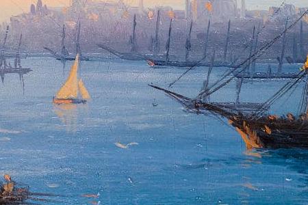 Фрагмент Sunset over the Golden Horn Constantinople