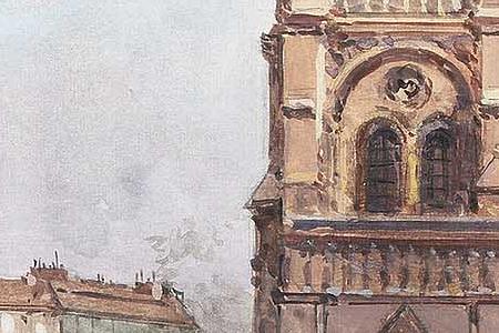 Фрагмент The flower seller at Notre Dame Paris