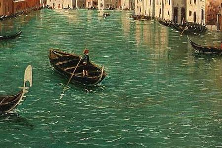 Фрагмент The Grand Canal Venice looking north west from the Palazzo Corner to the Pal-ntarini degli Scrigni
