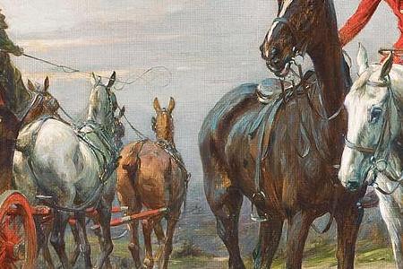 Фрагмент The hunt pausing for refreshment outside the  Fox and Hounds