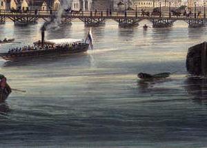 Фрагмент The Palace bridge in the 19th century