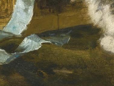 Фрагмент THREE KITTENS WITH A CASKET AND BLUE RIBBON