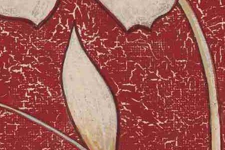 Фрагмент Цветок на красном 2