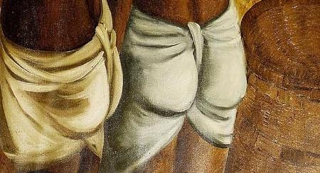 Фрагмент Two girls with baskets