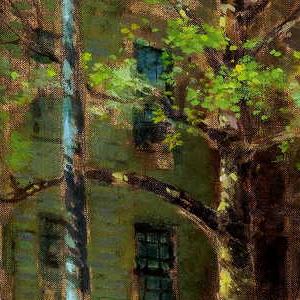 Фрагмент Улицы старого Нью Йорка летом