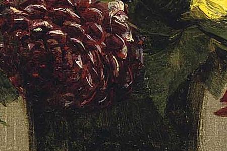 Фрагмент Ваза с георгинами