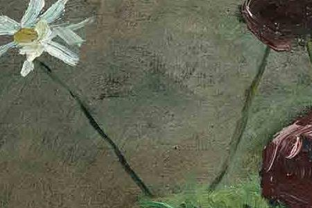 Фрагмент Ваза с цветами в голубой вазе