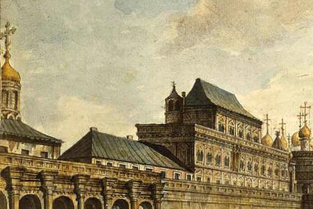 Фрагмент Вид на Теремной дворец и собор Спаса на Бору