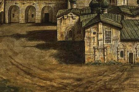 Фрагмент Вид на Теремной дворец и собор Спаса на Бору