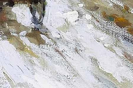 Фрагмент view of the Porte St Martin in winter Paris