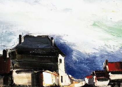 Фрагмент Village au bord de la riviere