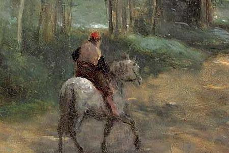 Фрагмент Ville d Avray - Le Cavalier la entr e du bois Painted in May 1873