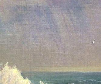 Фрагмент Волны, разбивающиеся о скалы