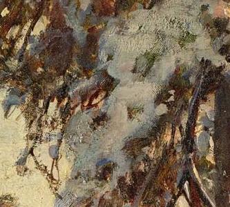 Фрагмент WOOD GATHERER IN A WINTRY FOREST