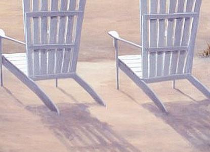 Фрагмент Закат на море, белый песок, пляж, шезлонг