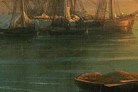 Фрагмент Закат солнца в Феодосии. 1855.