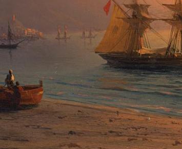 Фрагмент Закат солнца в Крыму