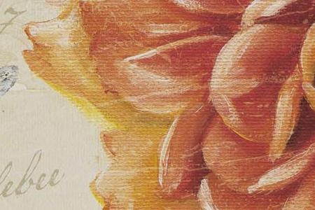 Фрагмент Зелено-голубая птица с красным пионом