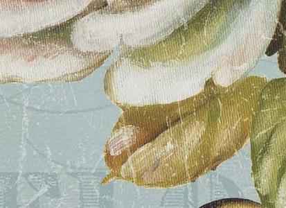 Фрагмент Желтая птичка с белой розой