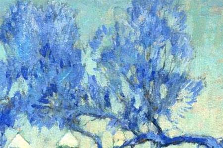 Фрагмент Зимний пейзаж с церковью