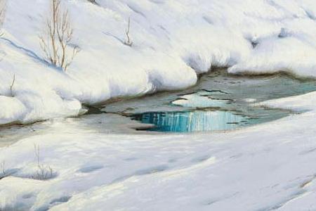 Фрагмент Зимний пейзаж в Альпах