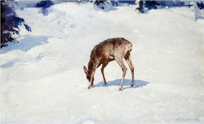 DEER IN THE SNOW