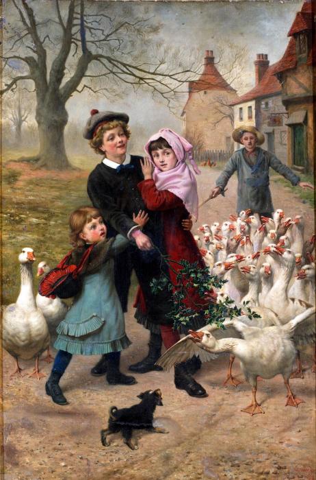 Деревенская сцена с Гусями