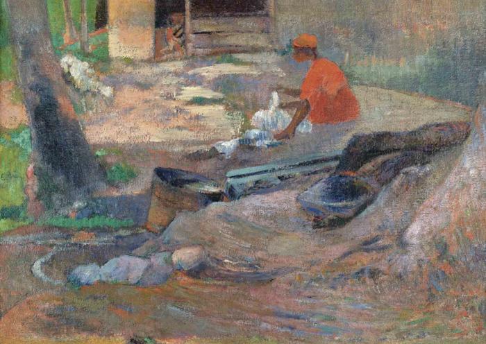 Девочка за стиркой
