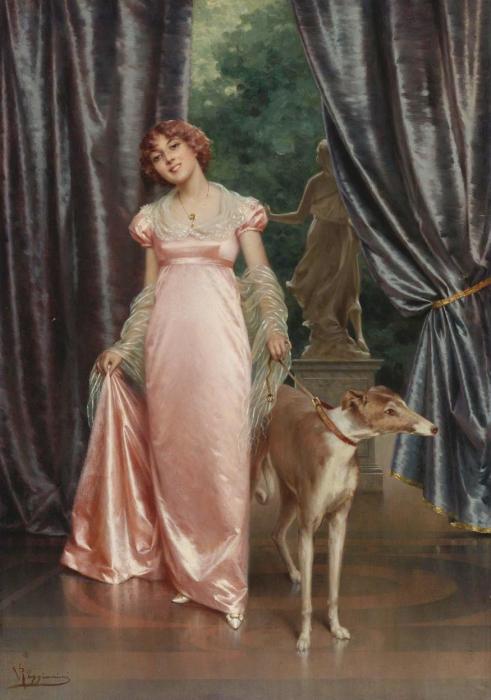 Элегантная дама с собакой