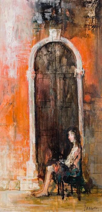 Fillette assise au bord du Canal