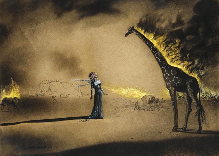 GIRAFE EN FEU-
