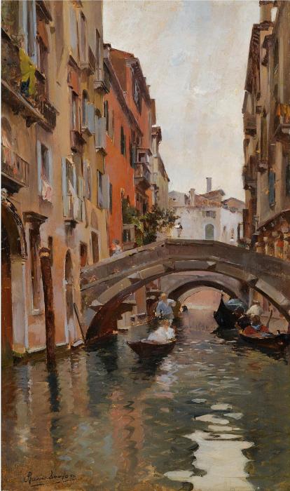 GONDOLA ON A VENETIAN CANAL